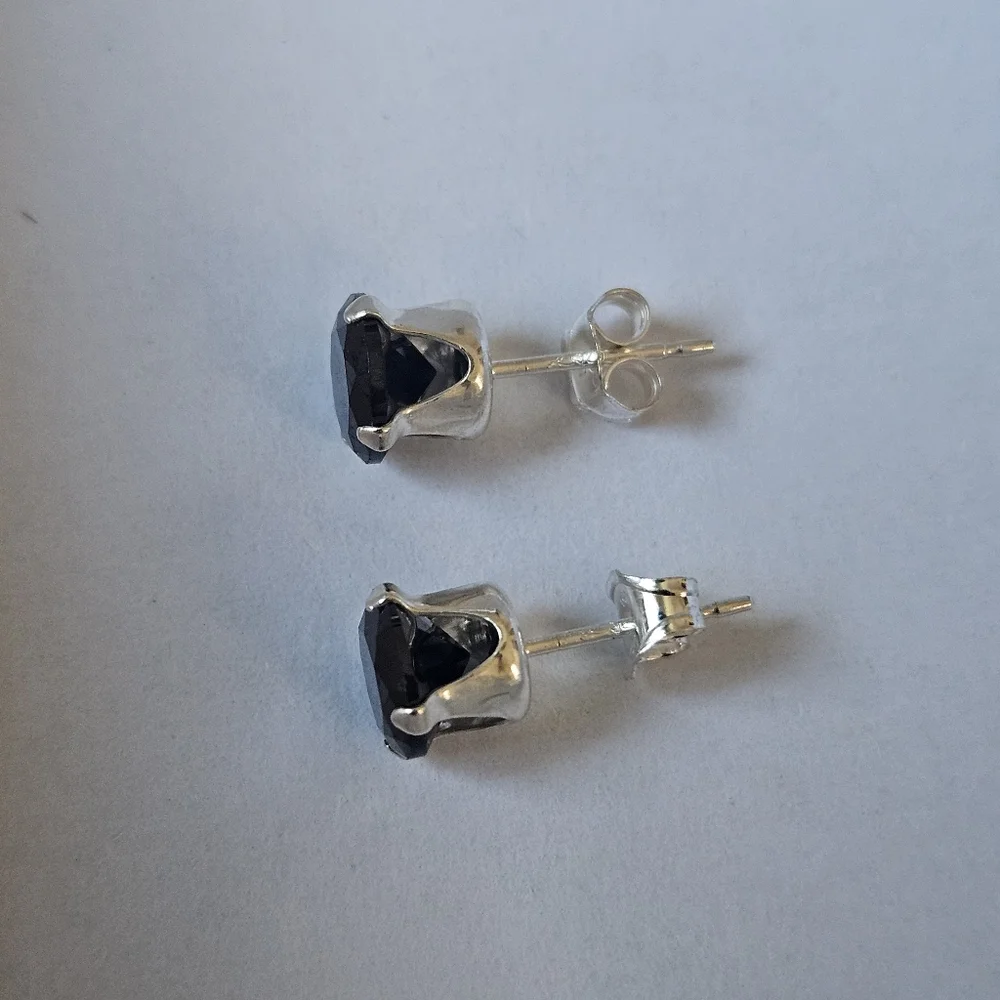 🔥4/$20 Sterling Silver Black Stud Earrings